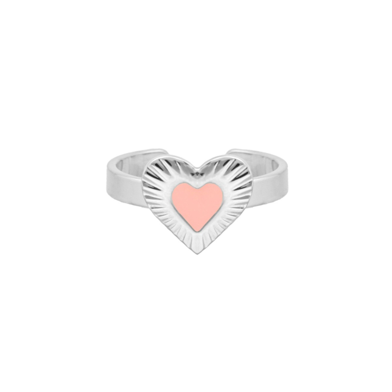 Ring met hartje roze