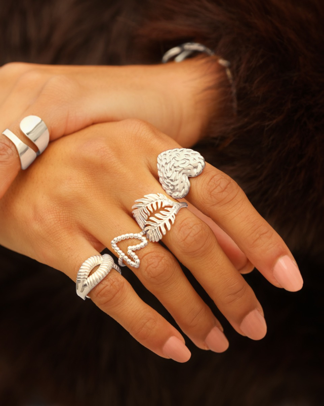 Zilveren ringparty met hartjes