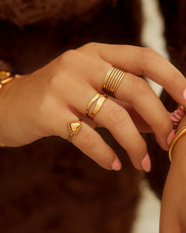 Gouden ringen mix met advent ring