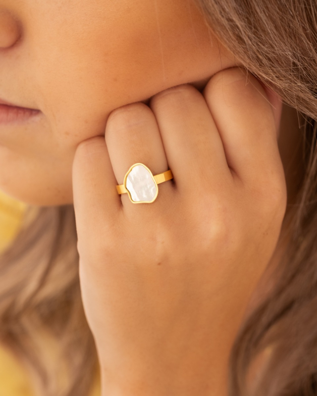 gouden sea shell ring
