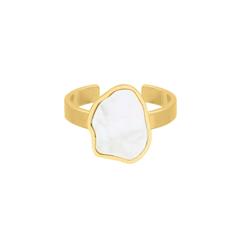 Musthave sea shell ring goudkleurig