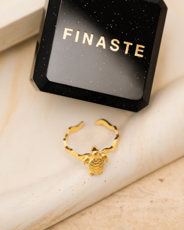 Gouden ring met schidlpad