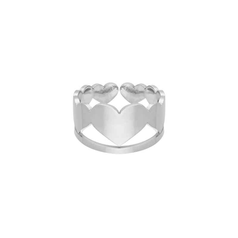 Ringen hartje zilver