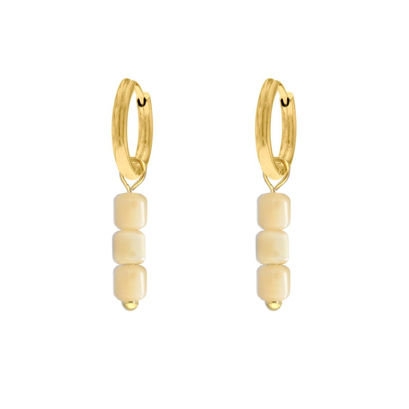 Oorringetjes little nude stones goudkleurig