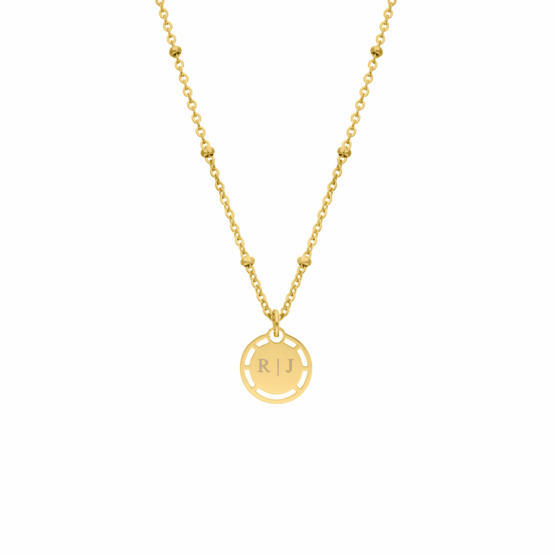 Coin ketting met naam kleur goud