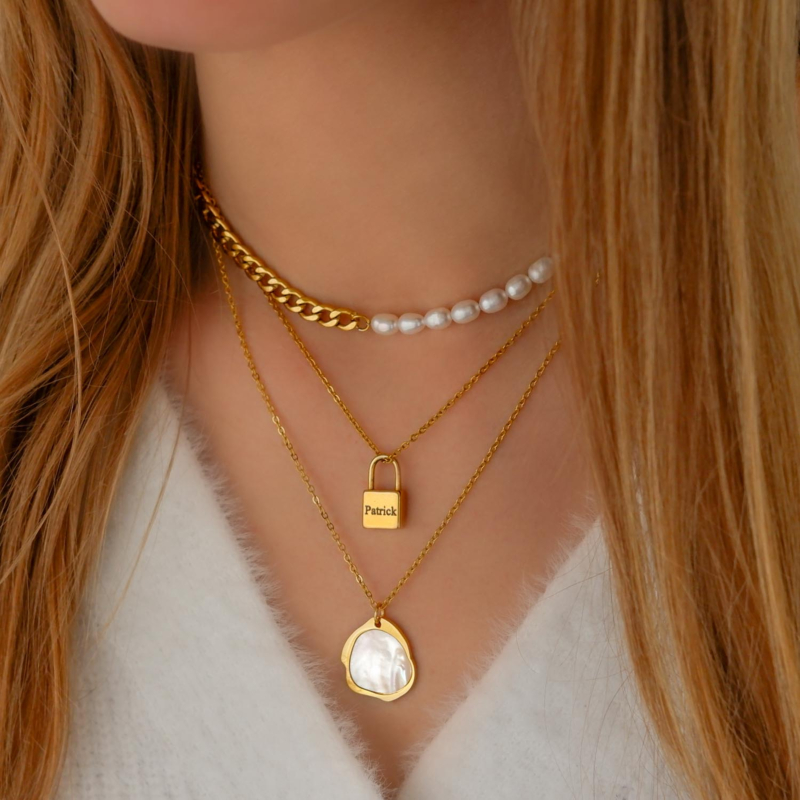 Gouden necklace layer mix en match