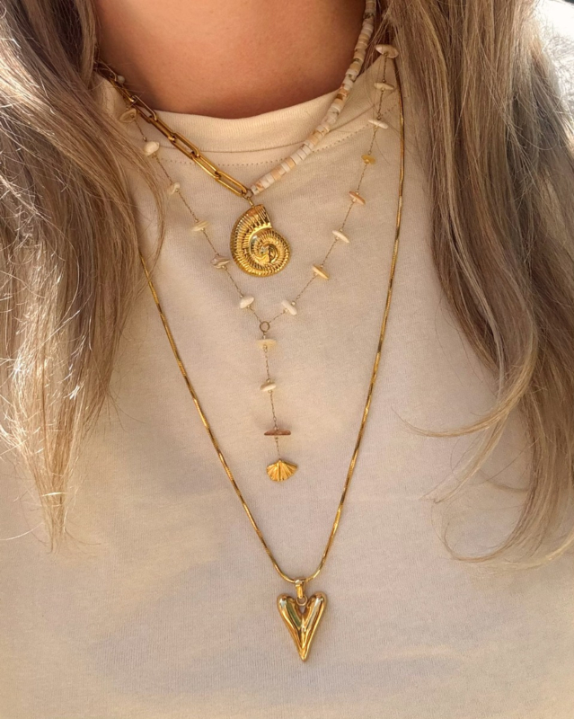 gouden necklace party met lange ketting