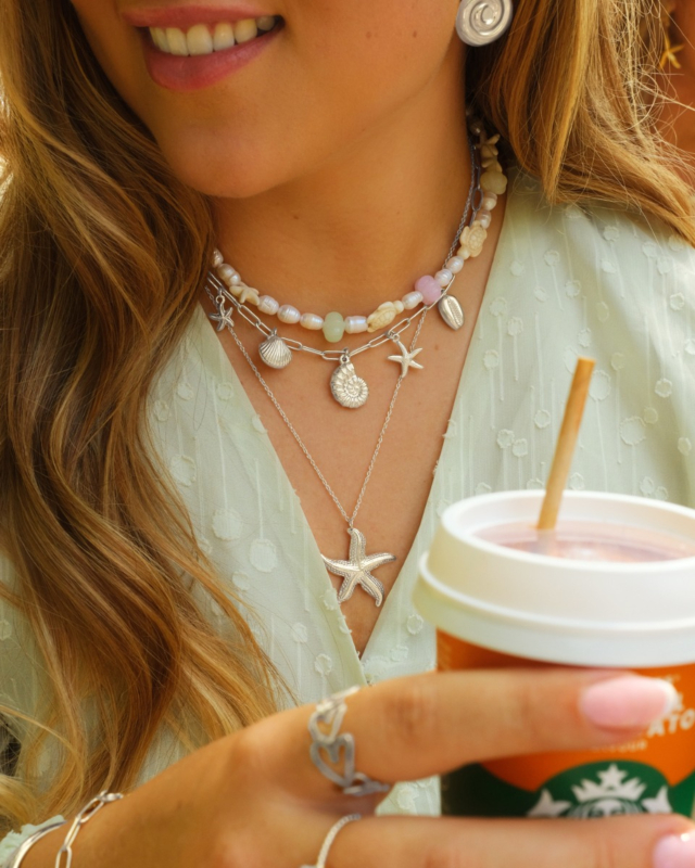 zilveren zomerse necklace party