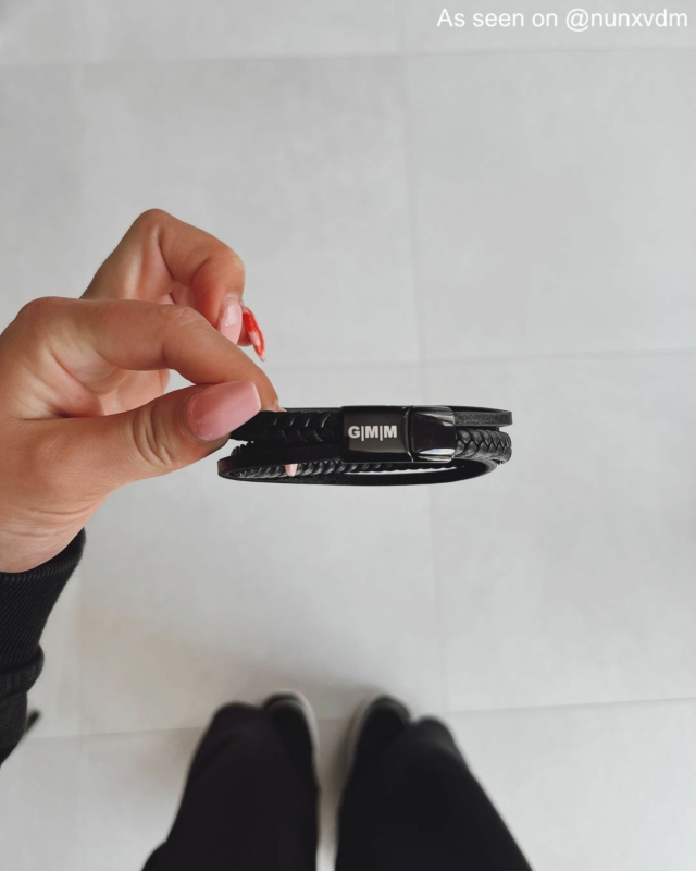 Influencer met leren heren armband