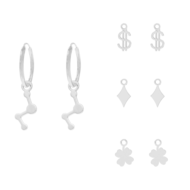 Oorbellen set met bedeltjes