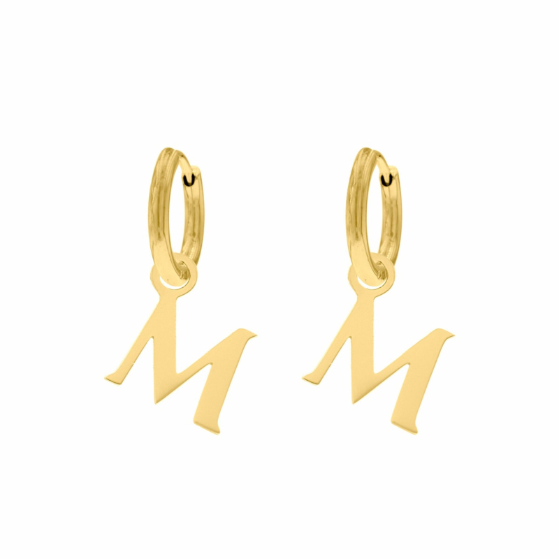 Oorringetjes met initial kleur goud