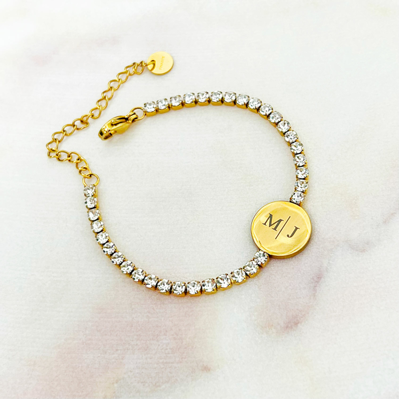 Graveerbare Tennis Armband Goudkleurig