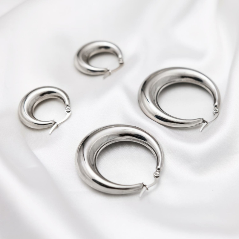 Zilveren oorbellen set