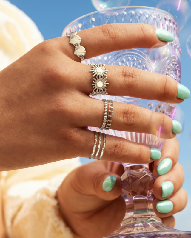Zilveren ringen in ringparty