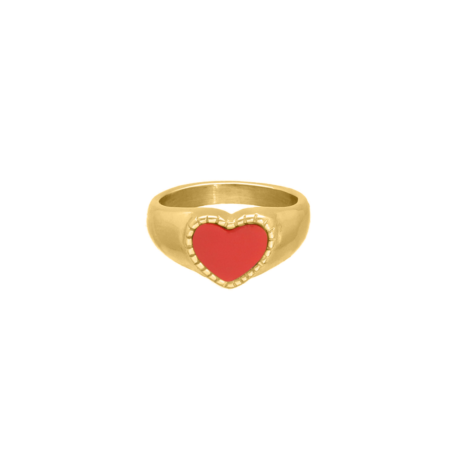 Red Influencer Heart Ring Goudkleurig | Ringen | Shop Finaste.nl