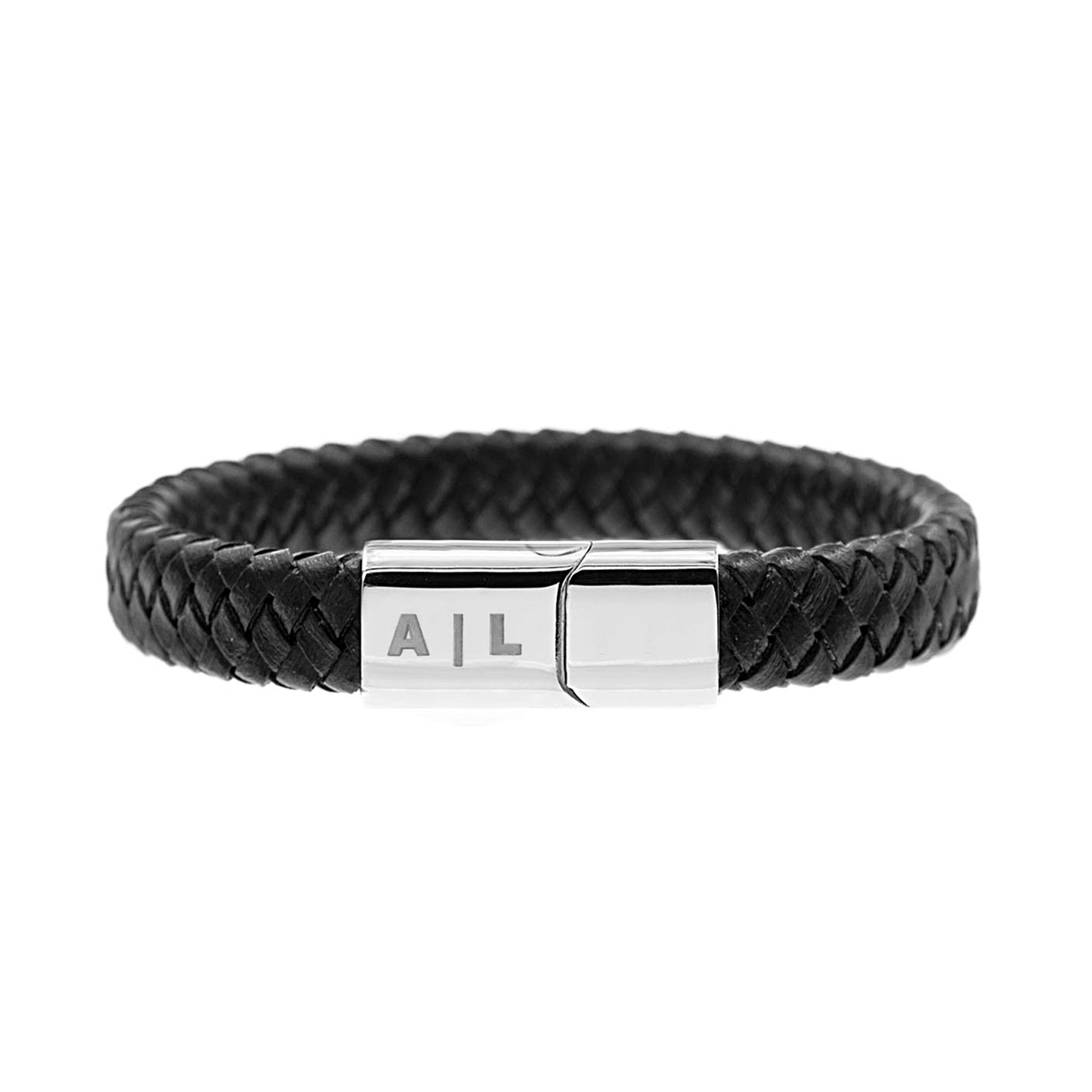 Heren Leren Armband Zwart met Kraslot Initialen Armband graveerbaar