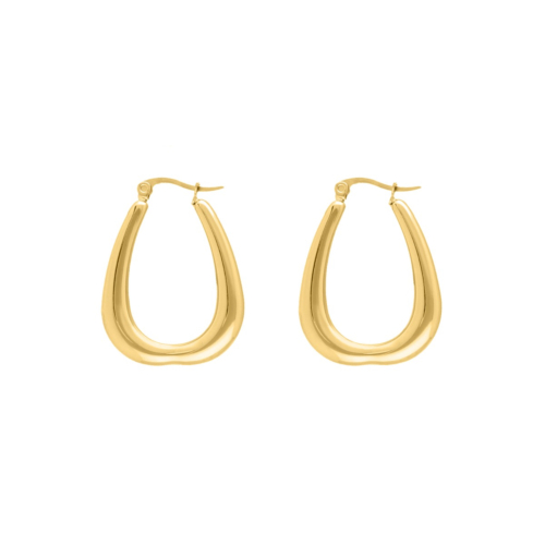 Minimal organic hoops goudkleurig