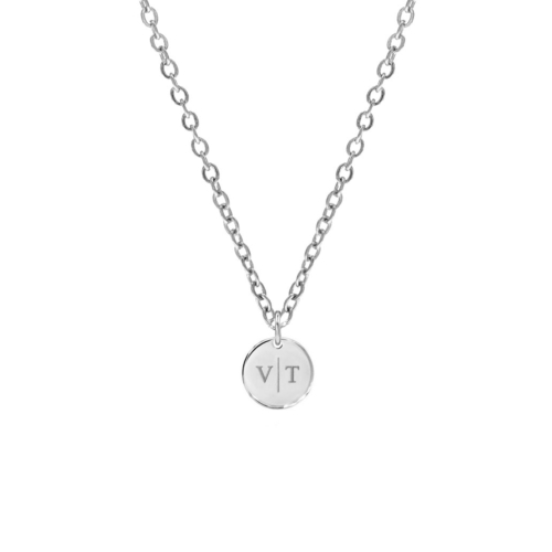 Graveerbare Ketting met Twee Initialen Zilver