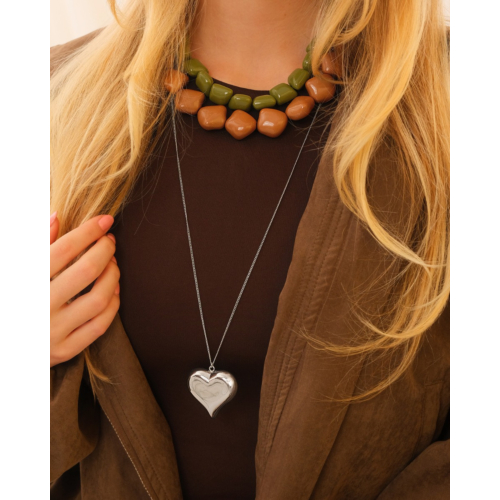 Lange ketting statement hart