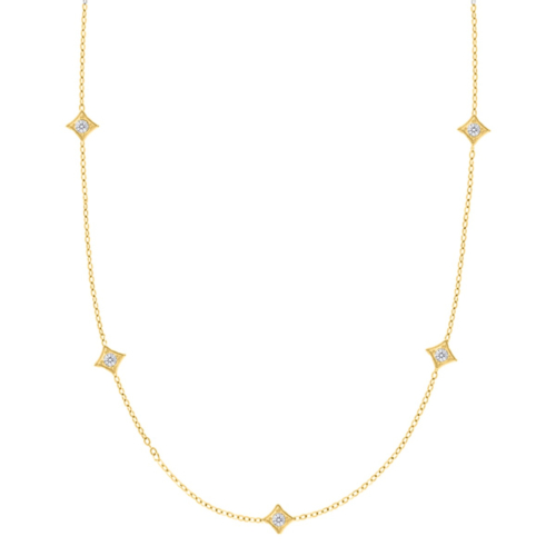 Minimalistische ketting met ruitjes goudkleurig