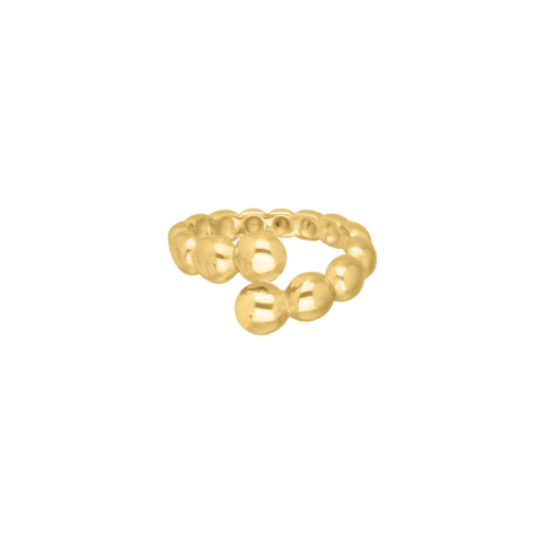 Ring bolletjes open goudkleurig
