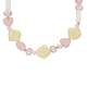 Roze kralen ketting met parels goudkleurig