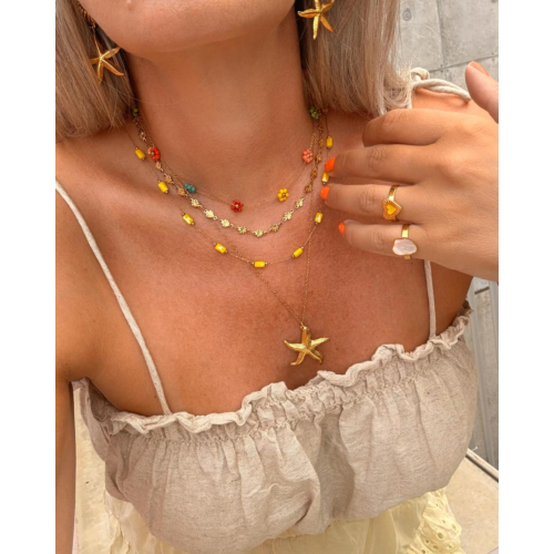 Vintage hartjes ketting goudkleurig