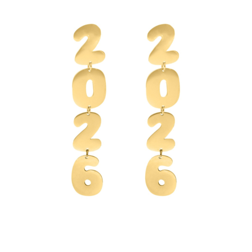 Oorbellen 2026 goudkleurig