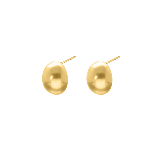 Oval stud oorbellen goudkleurig