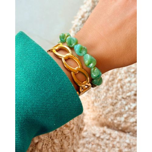 Kralenarmband organic blauw