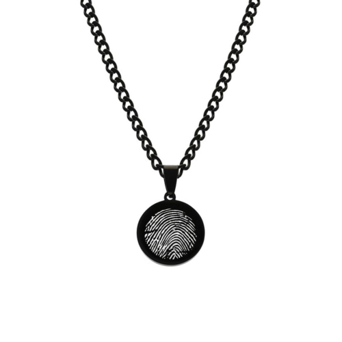 Mannen ketting met vingerafdruk zwart