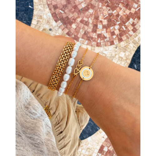 Armband love hearts goldplated