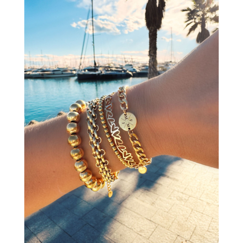 Armband Chunky 4 initials gold plated