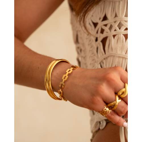Dubbele bangle goudkleurig