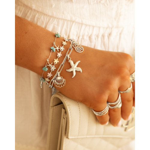 Armband met zeesterren turqouise