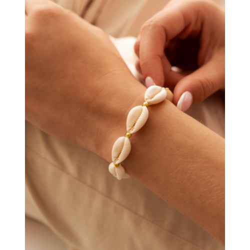 Schelpen armband goudkleurig