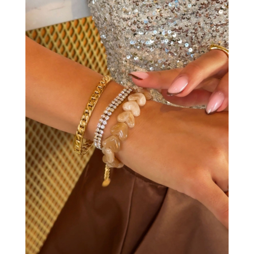 Tennis armband dubbel goudkleurig