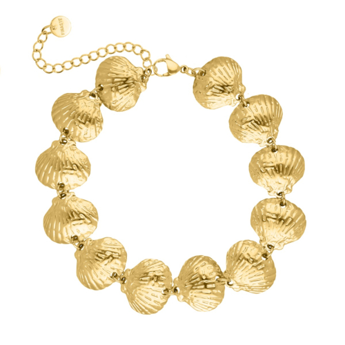 Flower necklace fall goudkleurig