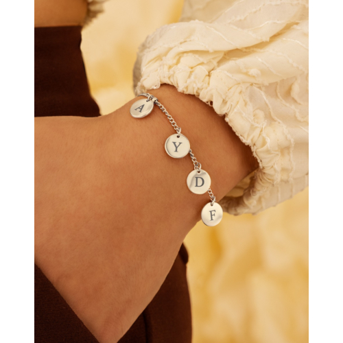 Armband met namen 4 muntjes