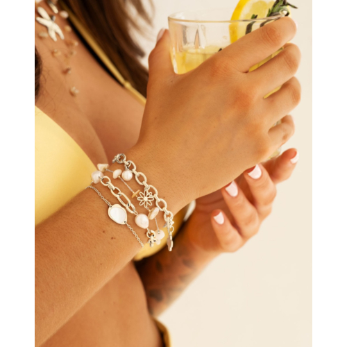 Armband parelmoer kleur zilver