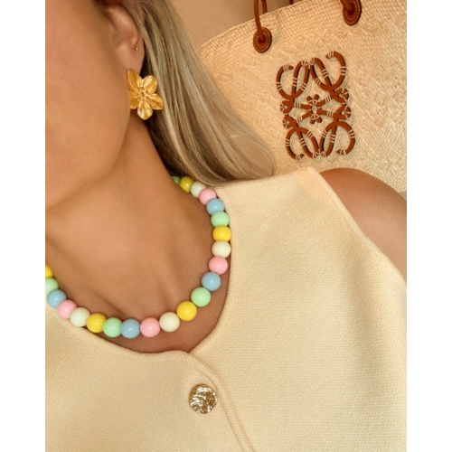 Ketting candy kralen mix goudkleurig
