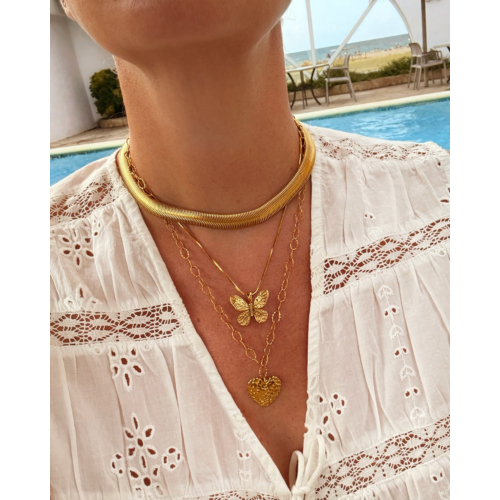 Statement snake chain necklace goldplated 