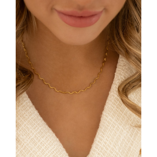 Ketting wave kleur goud