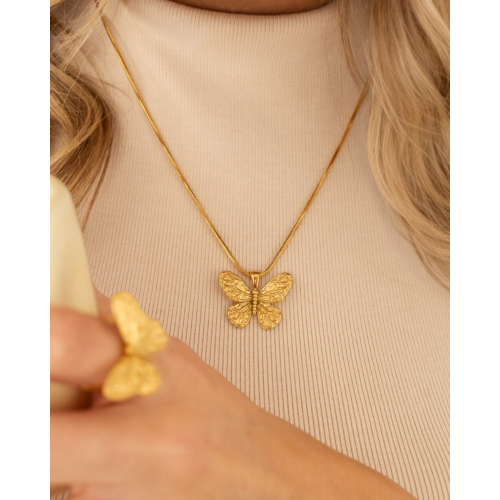 Ketting vlinder goudkleurig