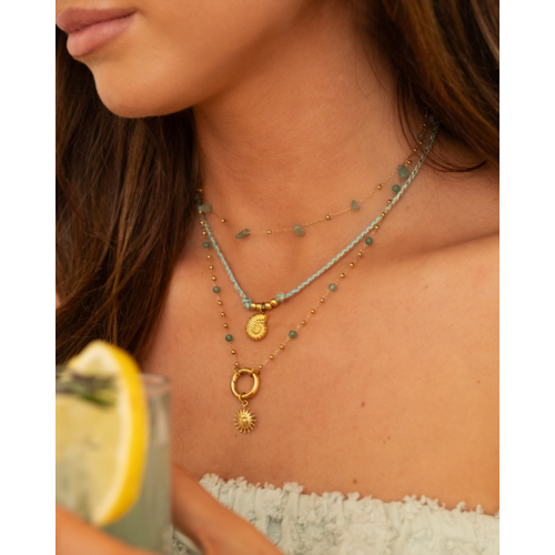 Kralenketting zon goudkleurig