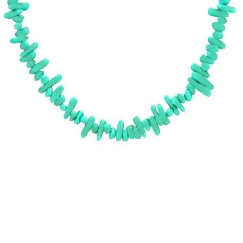 Necklaceparty goud met blauwe kralen