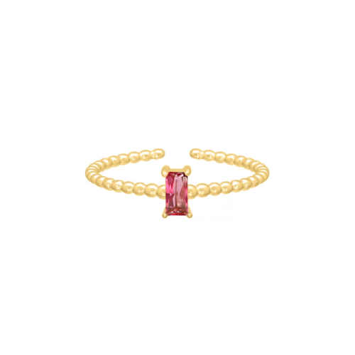 Influencer ring glam dark pink goudkleurig