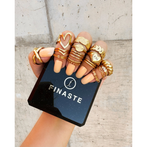 Minimalistische ring print goud kleurig