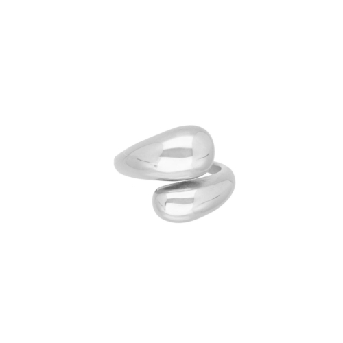 zilveren chunky teardrops ring
