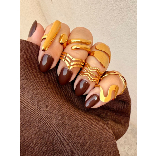 Ring met golven kleur goud